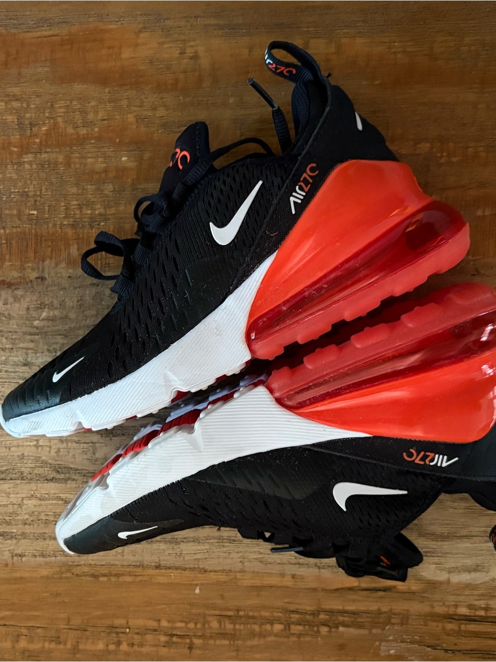 Nike Kids' Grade School Air Max 270 Shoes size 3.5 orange/Black - Picture 3 of 9